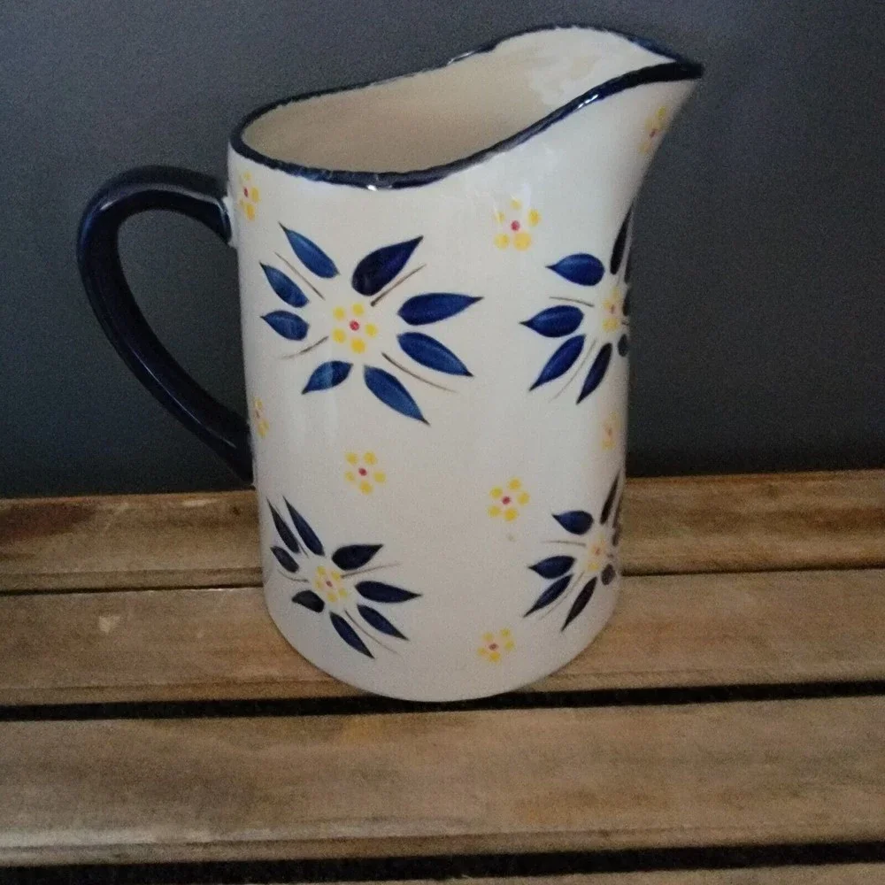 Temptation Old World‎ Pitcher Salt Pepper Creamer Spreader Garlic Keeper Flower